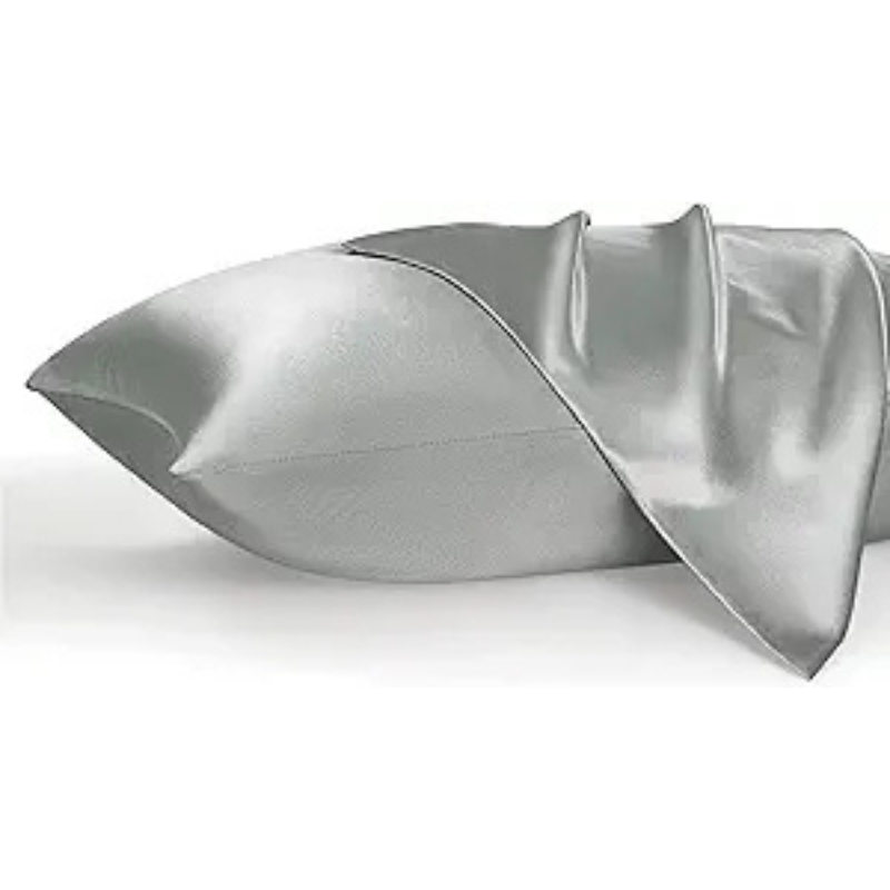 Bedsure Satin Pillowcase for Hair & Skin, Set of 2 (Queen, Silver Grey)