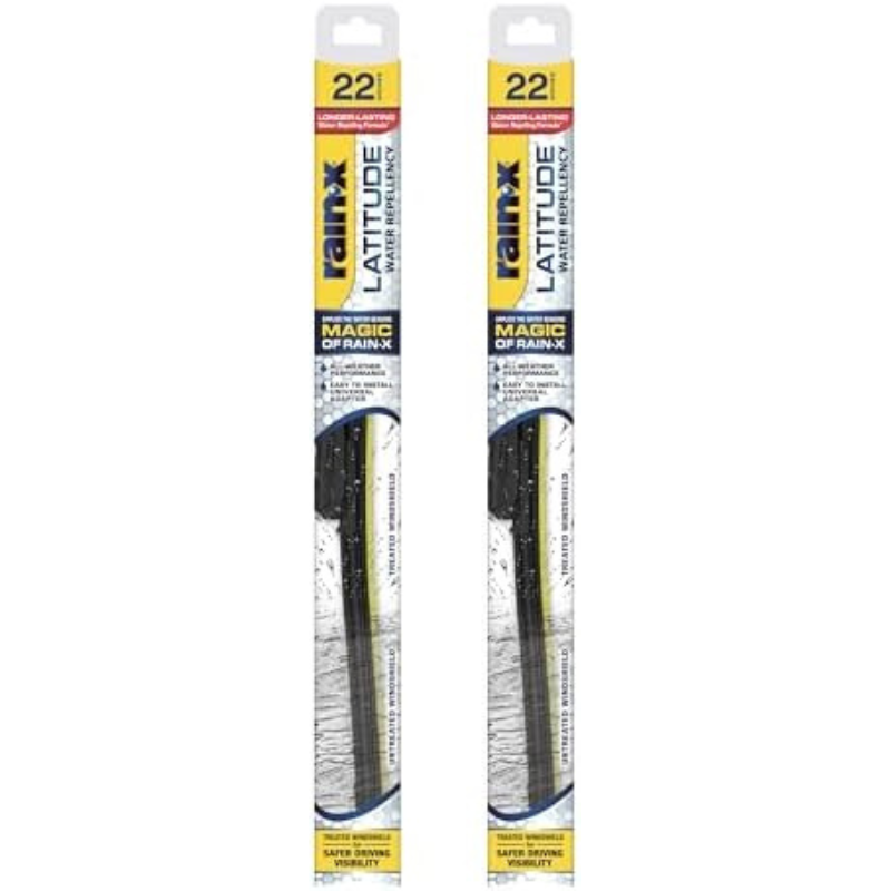 Rain-X 810165 Latitude 2-In-1 Water Repellent Wiper Blades, 22 Inch Windshield Wipers (Pack Of 2), Automotive Replacement Windshield Wiper Blades With Patented Rain-X Water Repellency Formula : Automotive